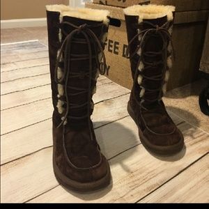 UGG Australia Uptown Chocolate Brown Lace boots
